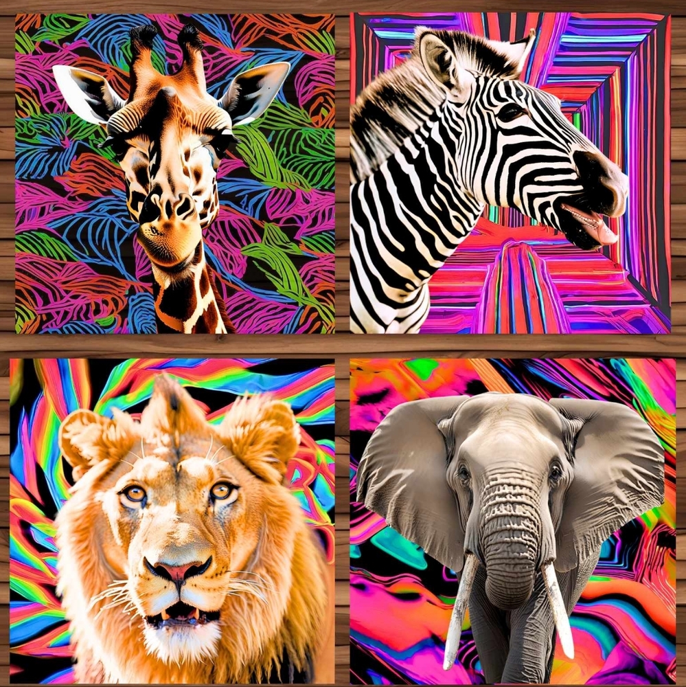4pc Safari Coaster Set